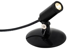 Комплект от 4 черни шипови прожектора с LED IP65 слънчеви акумулаторни - Garly