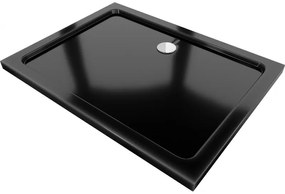 Mexen Flat правоъгълен душ кабина 120 x 80 см, черен, хромиран сифон - 40708012