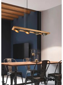 Сиво-естествено висящо осветително тяло Bell – Trio