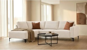 Бежов шенилов ъглов диван (ляв ъгъл/L форма) Fabian – Scandic