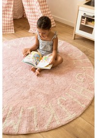 Светлорозов ръчно изработен памучен детски килим подходящ за пране ø150 cm ABC Vintage Nude – Lorena Canals