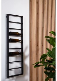 Черен стенен метален стелаж за вино 42x120x6 cm Macaben – Light &amp; Living