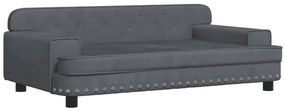 3196281 vidaXL Детски диван, тъмносив, 90x53x30 см, кадифе