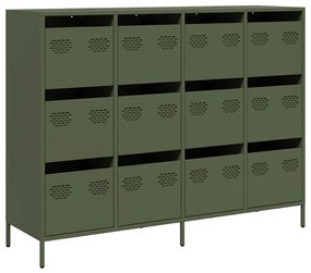 3307177 vidaXL Бюфет маслиненозелен 135x39x103,5 см студеновалцувана стомана
