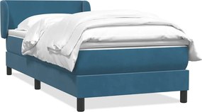 3317383 vidaXL Боксспринг легло с матрак, тъмносиньо, 80x220 cm, кадифе