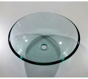 Мивка за баня ICC 042T, Inter Ceramic, монтаж върху плот, стъкло, 42x42x13.5см