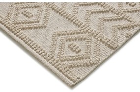 Ръчно изработен кремав килим от рециклиран памук подходящ за пране 120x170 cm Pamuk – Universal