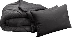 Сет луксозно одеяло и 2 възглавници сив