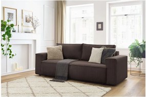 Кафяво-сив сгъваем диван от рипсено кадифе 245 cm Nihad – Bobochic Paris