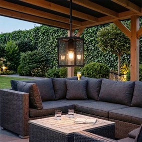 Индустриален висящ аплик за външен монтаж черен IP44 - Charlois