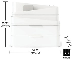 Бял пластмасов органайзер за баня за козметика Glam - Umbra