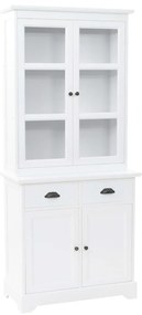 245755 vidaXL Бюфет с 4 врати, МДФ и борова дървесина, 80x40x180 см