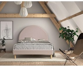 Розово тапицирано единично легло с решетка 140x200 cm MOON - Vipack