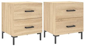 827315 vidaXL Нощни шкафчета 2 бр дъб сонома 40x35x47,5 см инженерно дърво
