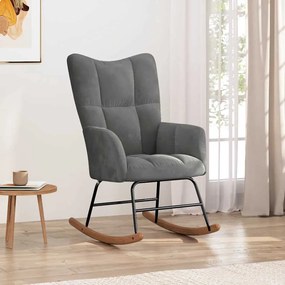 328140 vidaXL Люлеещ стол, тъмносив, кадифе