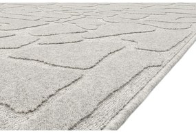 Светлосив вълнен килим 133x190 cm Morphic Dunes – Agnella
