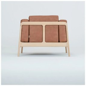 Кресло от коняк кафява биволска кожа с масивна дъбова конструкция Fawn - Gazzda