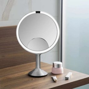 Козметично огледало със светлина/увеличително (5x) ø 25 cm Sensor Trio Max – simplehuman