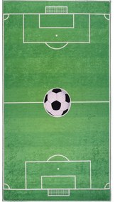 Зелено детско килимче за игра подходящо за пране 80x120 cm Soccer Time – Vitaus