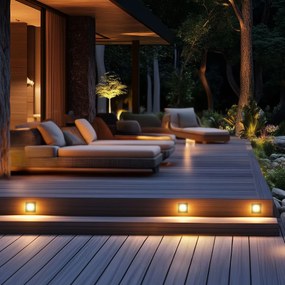 Модерен вграден прожектор стомана вкл. LED - Square 7