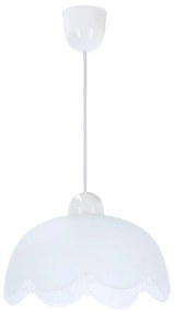 Бяла висяща лампа със стъклен абажур ø 25 cm Bratek - Candellux Lighting