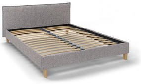 Сиво тапицирано двойно легло с решетка 160x200 cm Tina - Ropez