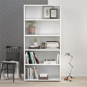 Бял модулен шкаф за книги 89x189 cm Prima - Tvilum