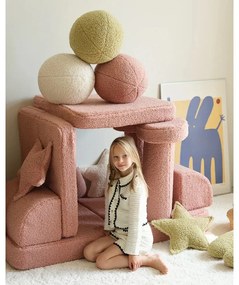 Розова детска възглавница за диван от букле Ball – Wigiwama