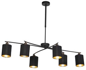 Интелигентен висящ аплик черен регулируем с 6 Wifi B35 - Lofty