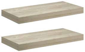 323872 vidaXL Окачени стенни рафтове, 2 бр, дъб, 50x23x3,8 см, МДФ