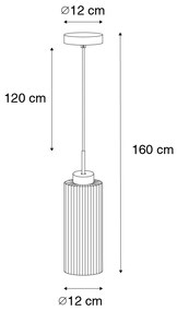 Висяща лампа в стил Арт Деко злато със стъкло - Laura