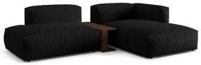 Черен модулен ъглов диван (десен ъгъл) Martina – Micadoni Home