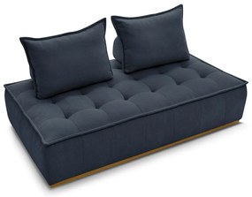 Тъмносин диван от прежда с примки от букле 175 cm Elisa – Bobochic Paris