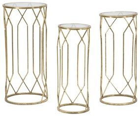 Кръгли странични маси със стъклен плот в комплект от 3 броя ø 32 cm Tunisi - Mauro Ferretti