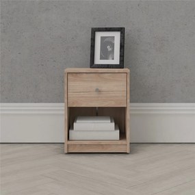 Нощно шкафче в дъбов декор с рафтове May - Tvilum