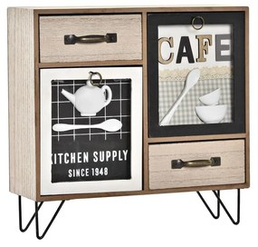 Многофункционален Органайзер DKD Home Decor Кухня Кристал Метал Дървен MDF Shabby Chic (30 x 10 x 29 cm)
