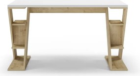 Работна маса с бял плот 60x137 cm Butterfly – Marckeric