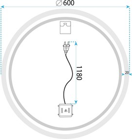 Огледало LED BLUETOOTH FFJ 60cm
