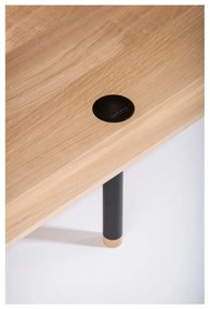 Черна/естествена маса за телевизор от масивен дъб 180x64 cm Fina – Gazzda