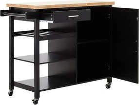 Кухненски остров на колелца от масивно каучуково дърво 48x105 cm Frankfurt – Premier Housewares