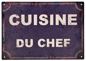 Табела от метал и стъкло 30x21 cm Cuisine Du Chef - Antic Line