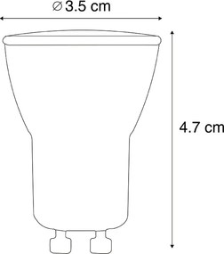 Комплект от 5 димируеми GU10 LED крушки 35мм 3W 220 lm 2700K