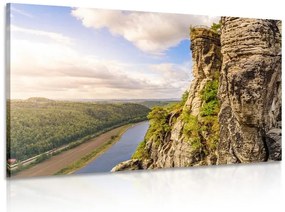Картина на платно – Изглед към река и гора