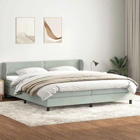 3317493 vidaXL Box Spring легло с матраци Светло сиво 180x220 cm кадифе