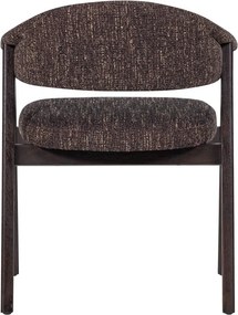 Тъмнокафяв тапициран трапезен стол с подлакътници Tunar – WOOOD