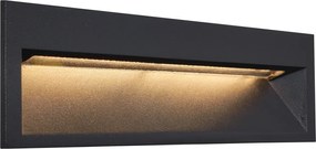 Комплект от 6 модерни вградени стенни лампи черни 28 см вкл. LED IP65 - Mert