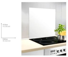 Стъклен протектор за стена зад печка в бял цвят , 70 x 60 cm - Wenko