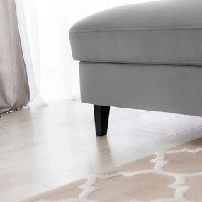 Сив кадифен разтегателен ъглов диван с място за съхранение (ляв ъгъл) Foble – ELTAP