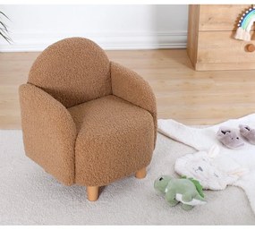 Кафяв детски фотьойл от плат букле Moylo – Artie