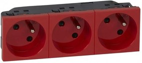 Legrand Контакт ФРЕНСКИ стандарт ТРОЕН 45° 6 мод. цвят червен Mosaic  /до изчерпване/ - 077173